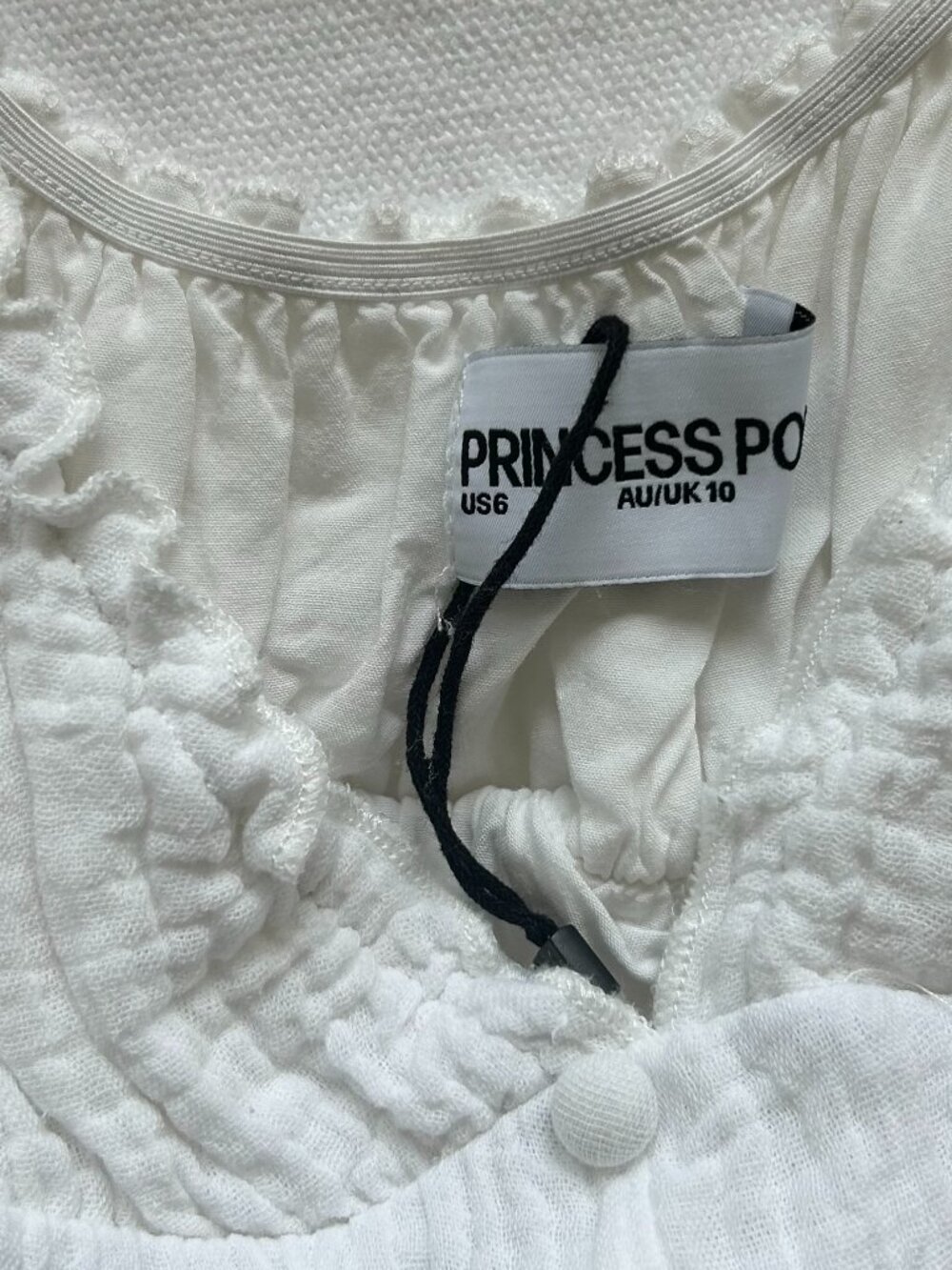 Princess Poly Gauze White Sleeveless Shirt Size 6 - Picture 3 of 7